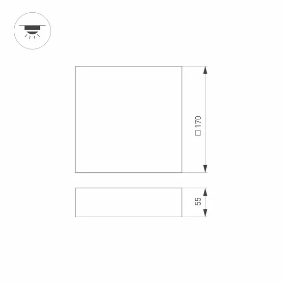 Фото #3 товара Светильник SP-QUADRO-S170x170-18W Day4000 (WH, 120 deg, 230V) (Arlight, IP40 Металл, 3 года)