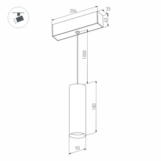 Фото #4 товара Светильник MAG-SPOT-HANG-45-R50-7W Warm3000 (WH, 24 deg, 24V) (Arlight, IP20 Металл, 3 года)