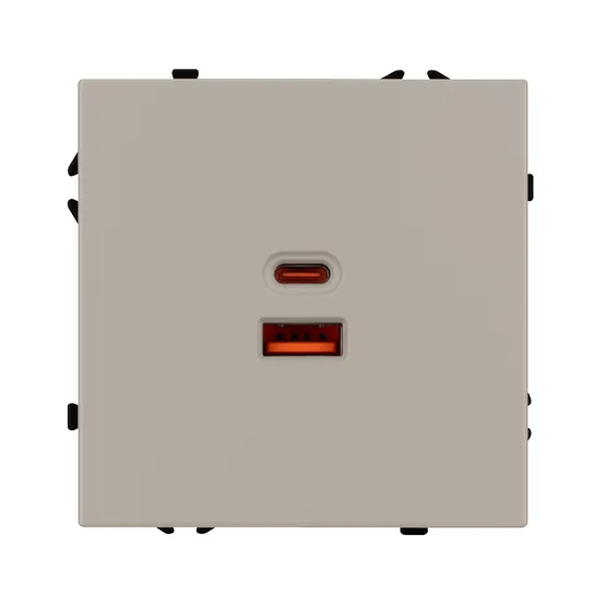 Фото #3 товара Механизм розетки с быстрой USB зарядкой SCT-NOBE-MUAC-SFPL-FC-CA (65W, QC3) (Arlight, Кашемир)