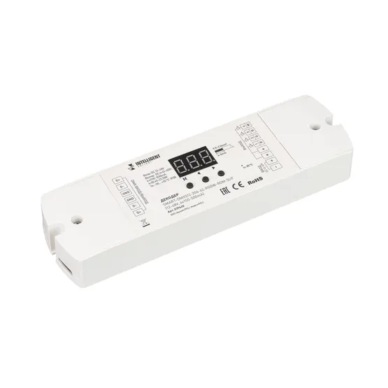 Фото товара INTELLIGENT ARLIGHT Декодер SMART-DMX512-204-62-RGBW-RDM-SUF (12-48V, 4x150-500mA) (IARL, IP20 Пластик, 5 лет)
