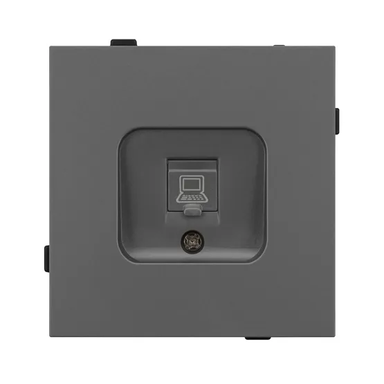Фото #2 товара Механизм компьютерной розетки SCT-TENDO-MPC1-SFPL-GR (RJ-45, CAT6) (Arlight, Матовый графитовый)