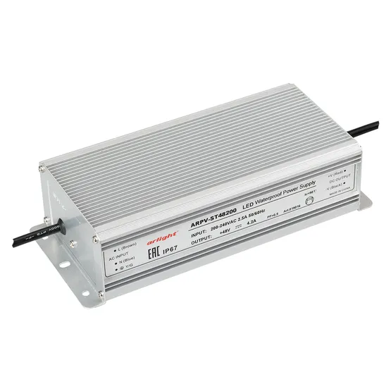 Фото товара Блок питания ARPV-ST48200 (48V, 4.2A, 200W) (Arlight, IP67 Металл, 3 года)