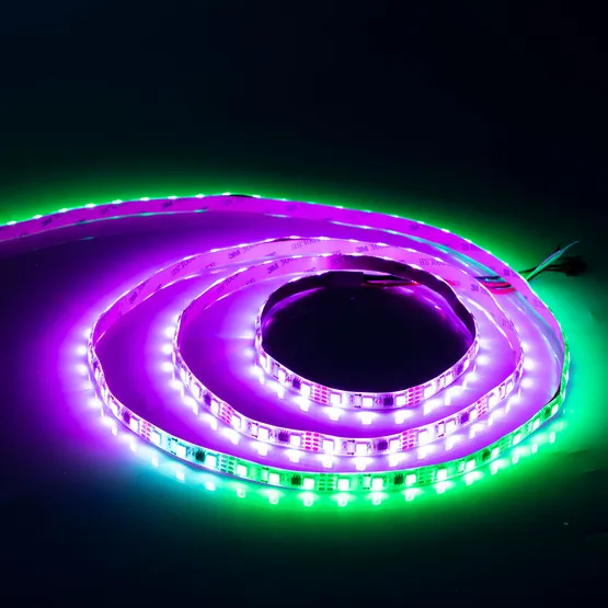 Фото #3 товара Светодиодная лента SPI-5000SE-5060-60 12V Cx3 RGB-Auto (10mm, 13.2W/m, IP65) (Arlight, Закрытый, IP65)