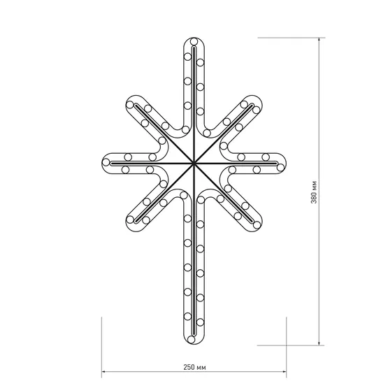 Фото #6 товара Фигура cветодиодная ARD-STAR-M2-380x250-36LED Warm (230V, 2.5W) (Ardecoled, IP65, 1 год)