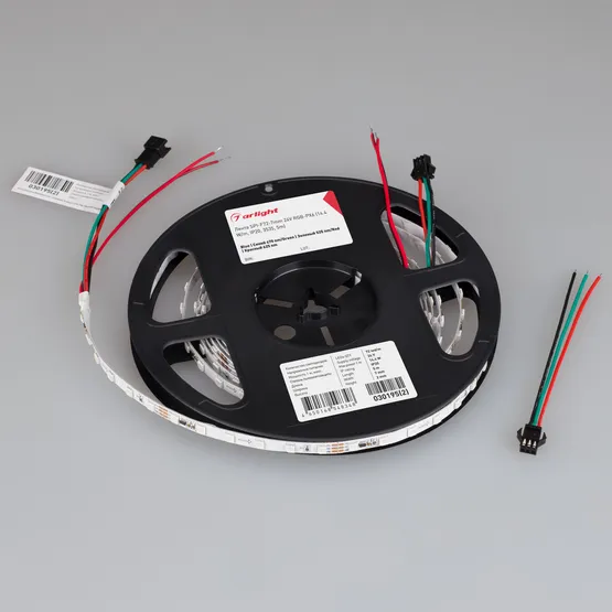 Фото #4 товара Светодиодная лента SPI-F72-7mm 24V RGB-PX6 (14.4 W/m, IP20, 3535, 5m) (Arlight, Открытый, IP20)