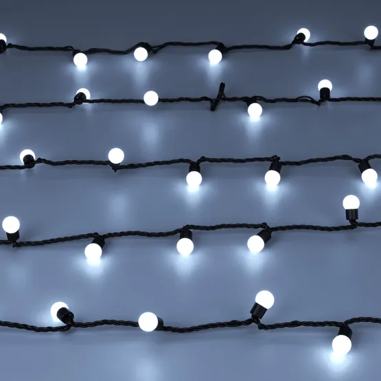 Фото #4 товара Светодиодная гирлянда ARD-BALL-CLASSIC-D17.5-10000-BLACK-100LED WHITE (230V, 7W) (Ardecoled, IP65)