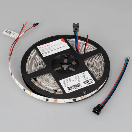 Фото #3 товара Светодиодная лента герметичная SPI-SE-B60-10mm 12V RGB-PX3-BPT (12 W/m, IP65, 5060, 5m) (Arlight, бегущий огонь)