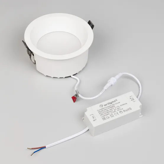Фото #4 товара Светильник MS-DROP-BUILT-R137-24W Day4000 (WH, 90 deg, 230V) (Arlight, IP54 Металл, 5 лет)