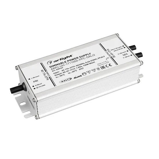 Фото товара Блок питания ARPJ-UH-1711050-PFC-DALI2 (120W, 69-171V, 1.05A) (Arlight, IP67 Металл, 7 лет)