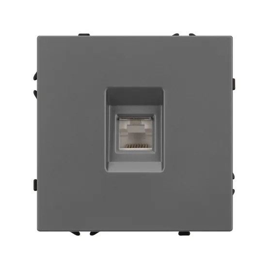 Фото #4 товара Механизм телефонной розетки SCT-NOBE-MTL1-SFPL-GR (RJ-11, 4C) (Arlight, Серый базальт)