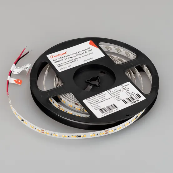 Фото #4 товара Светодиодная лента RT-A168-10mm 24V Day-MIX SWITCH (21.3 W/m, IP20, 2835, 5m) (Arlight, изм.ЦТ вкл-выкл)
