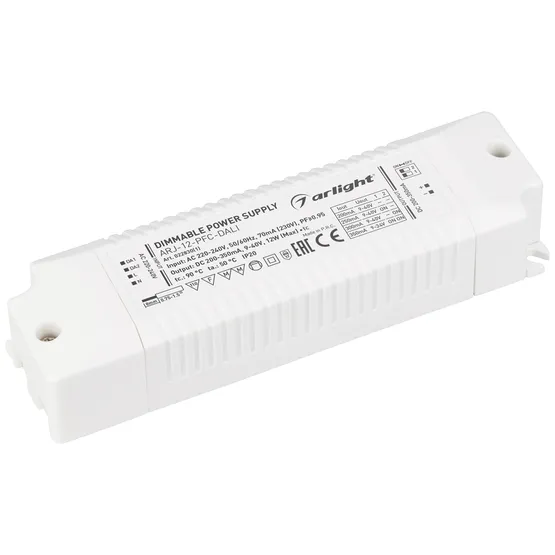 Фото товара Блок питания ARJ-12-PFC-DALI (12W, 200-350mA) (Arlight, IP20 Пластик, 3 года)