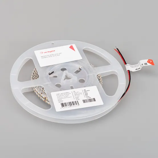 Фото #3 товара Светодиодная лента MICROLED-M182-4mm 24V Warm3500 (10 W/m, IP20, 2216, 5m) (Arlight, узкая)