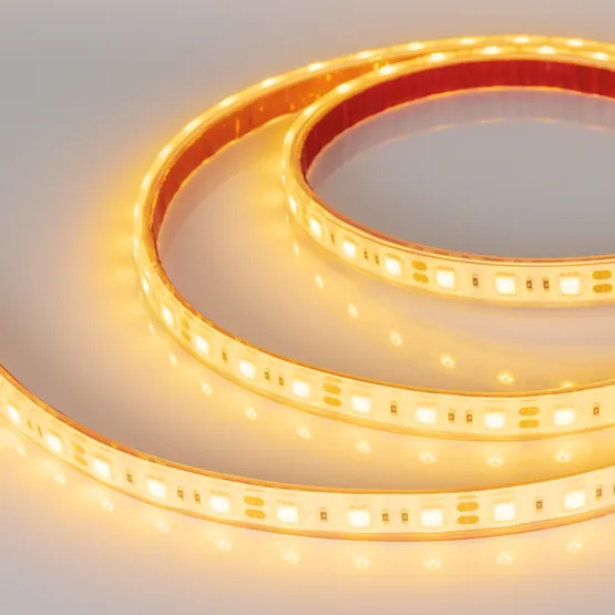 Фото #3 товара Светодиодная лента RTW 2-5000PGS 12V Yellow 2x (5060, 300 LED, LUX) (Arlight, 14.4 Вт/м, IP67)