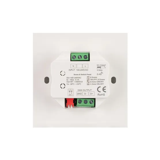 Фото #2 товара INTELLIGENT ARLIGHT Кнопочная панель SMART-DMX512-801-22-8G-8SC-DIM-IN White (230V, 2.4G) (IARL, IP20 Пластик, 5 лет)
