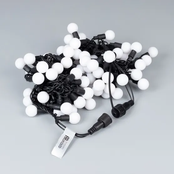 Фото #4 товара Светодиодная гирлянда ARD-BALL-PRO-D23-10000-BLACK-80LED RGB (230V, 7W) (Ardecoled, IP65)
