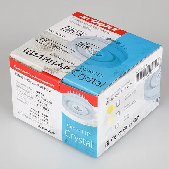 Фото #3 товара Светильник LTD-80R-Crystal-Roll 2x3W Day White (Arlight, IP40 Пластик, 3 года)