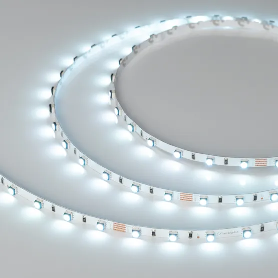Фото #6 товара Светодиодная лента MINI-F60-5mm 24V RGB (6 W/m, IP20, 3535, 5m) (Arlight, узкая)