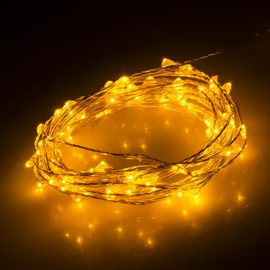 Фото товара Светодиодная нить WR-5000-1608-100LED Yellow (12V, 2.1W) (Arlight, IP65)