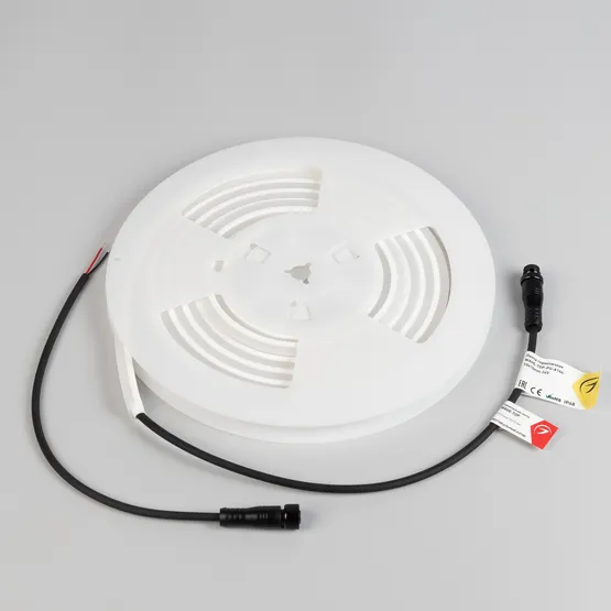 Фото #4 товара Светодиодная лента герметичная WAVE-TOP-PU-A144-10x10mm 24V Warm2700 (5 W/m, IP68, 3m, wire x1) (Arlight, Вывод боковой, 3 года)