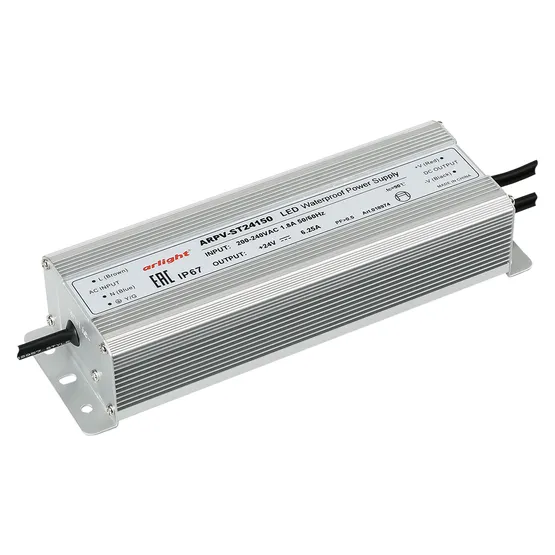 Фото товара Блок питания ARPV-ST24150 (24V, 6.3A, 150W) (Arlight, IP67 Металл, 3 года)