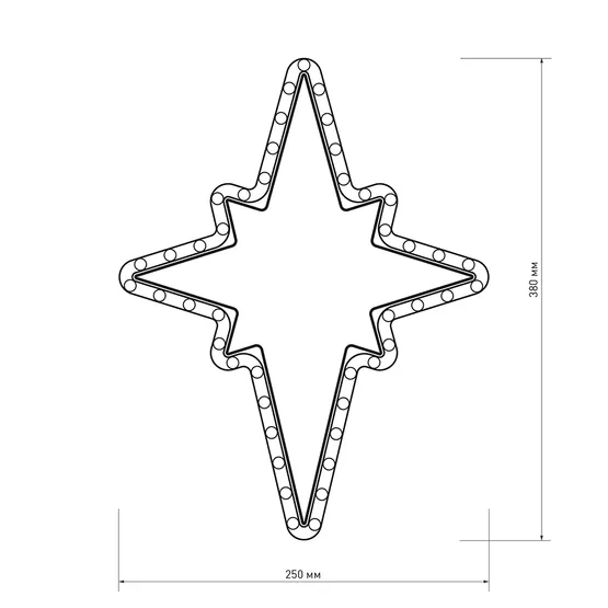 Фото #6 товара Фигура cветодиодная ARD-STAR-M3-380x250-36LED Warm (230V, 2.5W) (Ardecoled, IP65, 1 год)