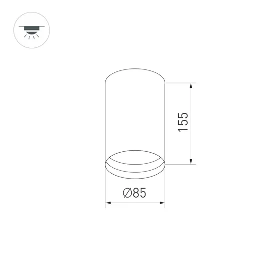 Фото #5 товара Светильник накладной SP-POLO-R85-1-15W Day White 40deg (Silver, Black Ring) (Arlight, IP20 Металл, 3 года)
