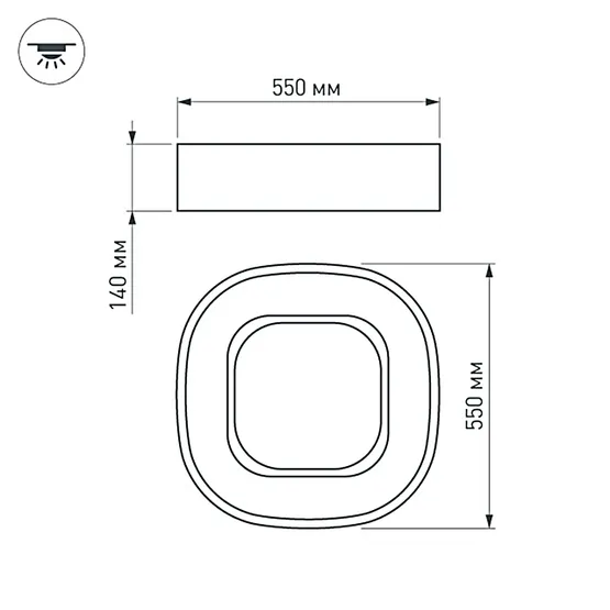 Фото #4 товара Светильник SP-TOR-QUADRAT-S550x550-53W Day4000 (WH, 120 deg) (Arlight, IP20 Металл, 3 года)