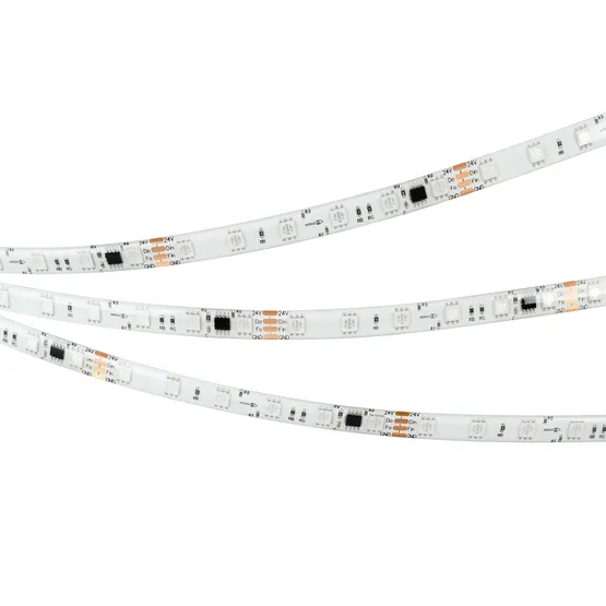 Фото #5 товара Светодиодная лента герметичная SPI-SE-B60-10mm 24V RGB-PX6-BPT (12 W/m, IP65, 5060, 5m) (Arlight, бегущий огонь)