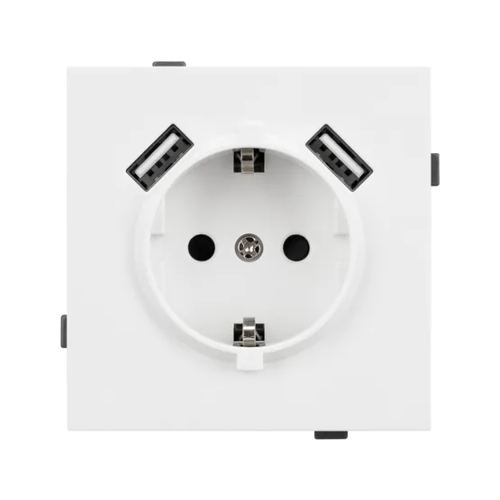 Фото #2 товара Механизм розетки с USB зарядкой SCT-TENDO-MUAA-PL-WH (230V, 16A) (Arlight, Белый)
