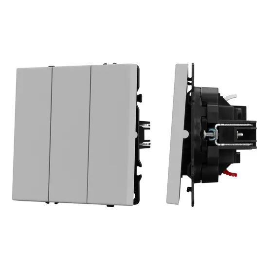 Фото #1 товара ARL NOBE Выключатель 3 кл софт-тач никель SWT-MK03-SFPL-IS (250V, 10A) (Arlight, -)