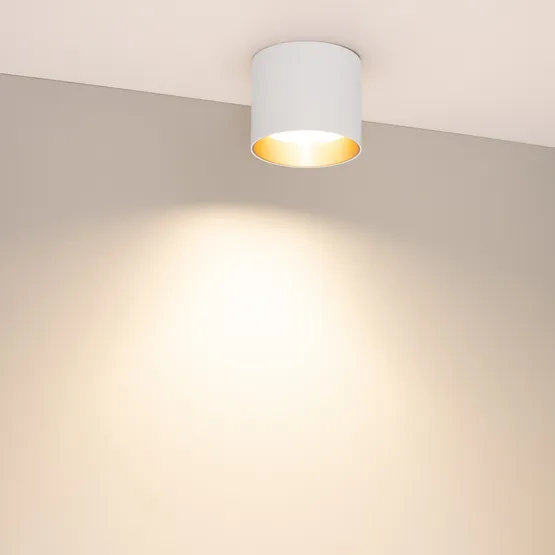 Фото #5 товара Светильник SP-BISCOTTO-R90-8W Warm3300-MIX (WH-GD, 80 deg, 230V) (Arlight, IP54 Металл, 5 лет)
