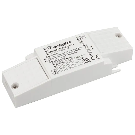 Фото #1 товара Блок питания ARJ-15-PFC-TRIAC-A (14W, 500-700mA) (Arlight, IP20 Пластик, 5 лет)