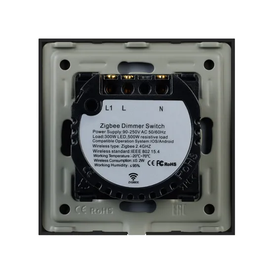 Фото #3 товара Светорегулятор сенсорный с Zigbee управлением SWT-OMALI-SD3-ZB-BK (250V, 500W) (Arlight, Стекло)