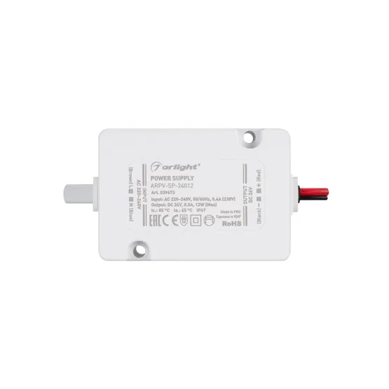 Фото #3 товара Блок питания ARPV-SP-24012 (24V, 0.5A, 12W) (Arlight, IP67 Пластик, 5 лет)