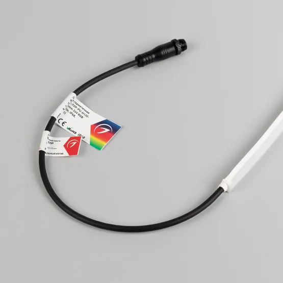 Фото #5 товара Светодиодная лента герметичная WAVE-TOP-PU-H120-10x10mm 24V RGB (10 W/m, IP68, 1m, wire x1) (Arlight, Вывод боковой, 3 года)