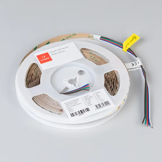 Фото #4 товара Светодиодная лента RT-A168-10mm 24V RGBW-Warm (20 W/m, IP20, 5m) (Arlight, высок.эфф.150 лм/Вт)