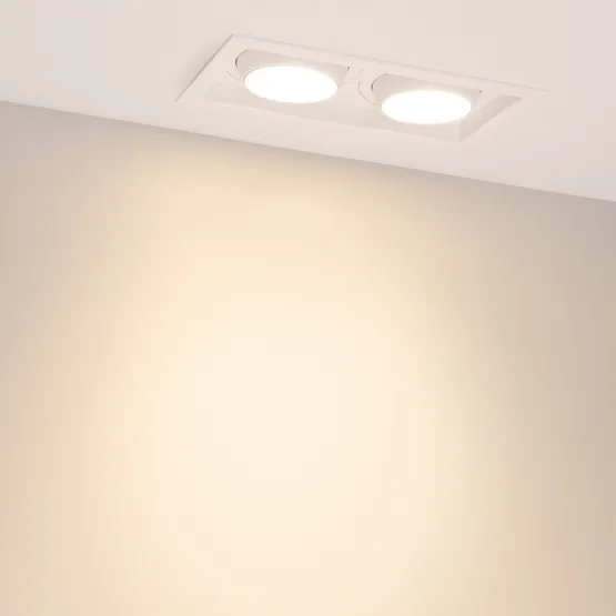Фото #2 товара Светильник MS-VORTEX-BUILT-S250x140-2x30W Warm3000 (WH-WH, 50 deg, 230V) (Arlight, IP20 Металл, 5 лет)