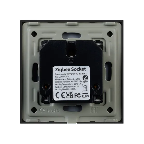 Фото #2 товара Розетка электрическая с Zigbee управлением SCT-OMALI-EUZB1-PL-BK (240V, 16A, Zigbee) (Arlight, -)