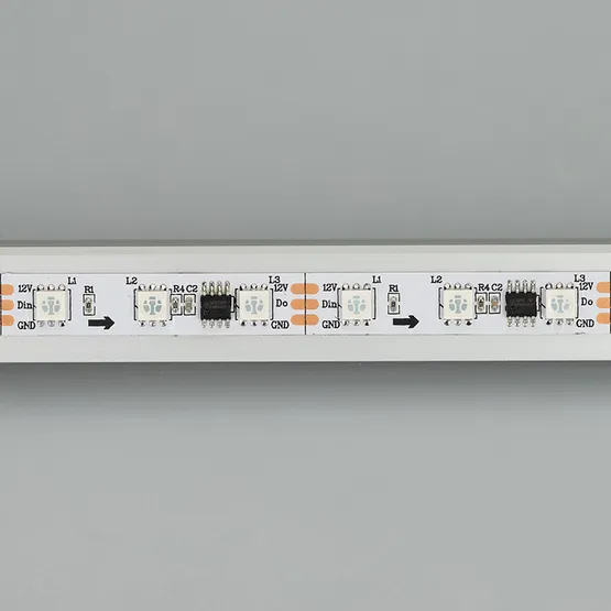 Фото #4 товара Светодиодная лента SPI-5000-5060-60 12V Cx3 RGB (10mm, 14.4W/m, IP20) (Arlight, бегущий огонь)
