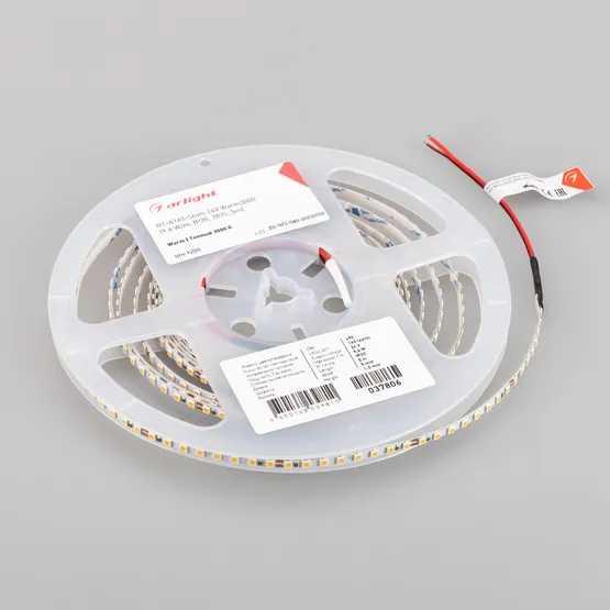 Фото #3 товара Светодиодная лента UL-A160-5mm 24V Warm3000 (9.6 W/m, IP20, 5m) (Arlight, 7 лет)