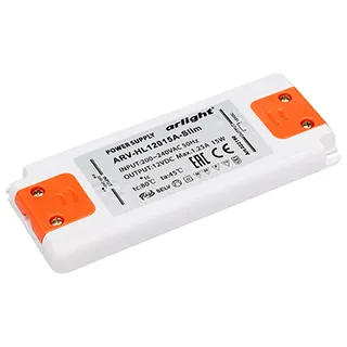 Фото товара Блок питания ARV-SN12015-FLAT-H (12V, 1.25A, 15W) (Arlight, IP20 Пластик, 3 года)