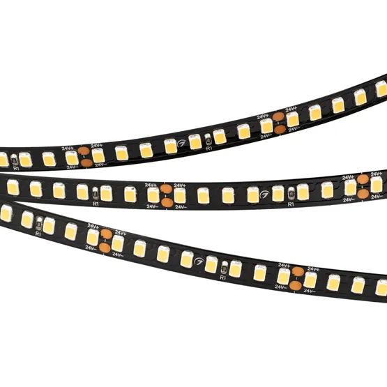 Фото #3 товара Светодиодная лента RT-A160-BLACK-8mm 24V Warm3000 (12 W/m, IP20, 2835, 5m) (Arlight, высок.эфф.150 лм/Вт)