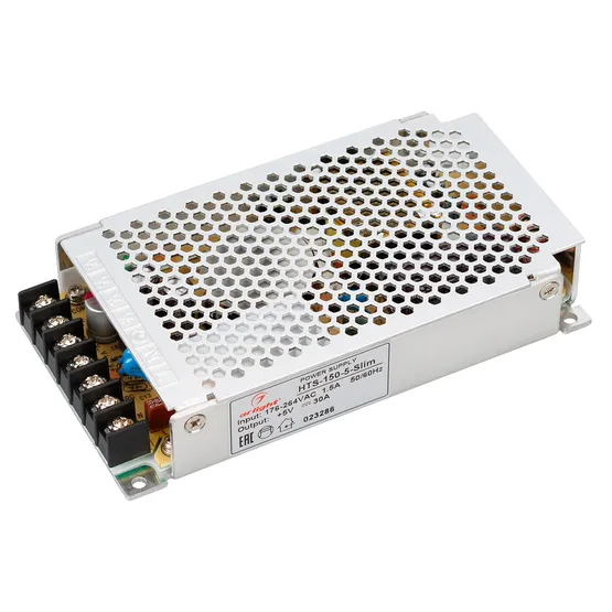 Фото #1 товара Блок питания HTS-150-5-Slim (5V, 30A, 150W) (Arlight, IP20 Сетка, 3 года)