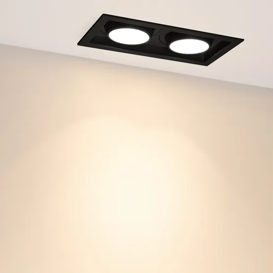 Фото #3 товара Светильник MS-VORTEX-BUILT-S250x140-2x30W Warm3000 (BK-BK, 17 deg, 230V) (Arlight, IP20 Металл, 5 лет)