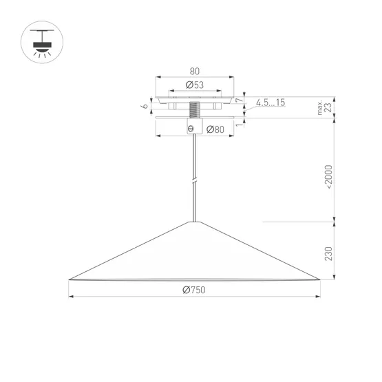 Фото #9 товара Светильник SP-MAKOTO-R750-14W Warm2700 (BK, 36 deg, 230V, TRIAC) (Arlight, IP20 Металл, 3 года)