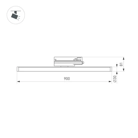 Фото #4 товара Светильник LGD-TUBE-TURN-4TR-L900-30W Warm3000 (BK, 180 deg, 230V) (Arlight, IP20 Металл, 3 года)
