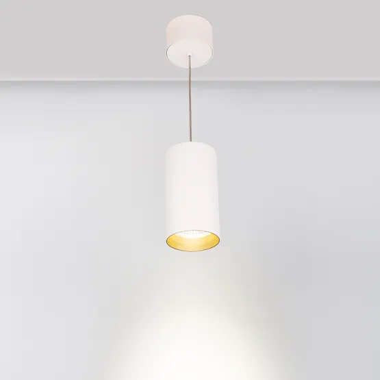 Фото #5 товара Светильник подвесной SP-POLO-R85-2-15W Day White 40deg (White, Gold Ring) (Arlight, IP20 Металл, 3 года)