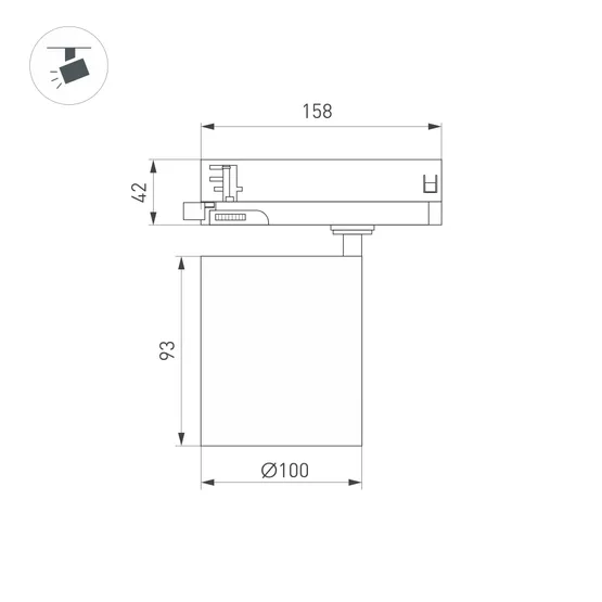 Фото #4 товара Светильник LGD-DYKE-4TR-R100-36W Warm3000 (BK, 38 deg, 230V) (Arlight, IP20 Металл, 5 лет)
