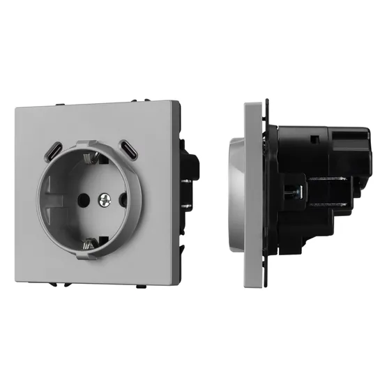 Фото #1 товара Механизм розетки с USB зарядкой SCT-NOBE-MUCC-SFPL-IS (230V, 16A) (Arlight, -)